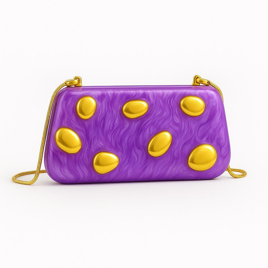 Women'S Shoulder Oblique Span Bag, Special-Shaped Shell Acrylic Bag, Fashion Wedding Dinner Clutch Bag