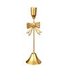 Christmas Golden Bow Candle Holder Sturdy Iron Candlestick Festive Bow Candlestick Sophisticated Light Luxury Candle Holder