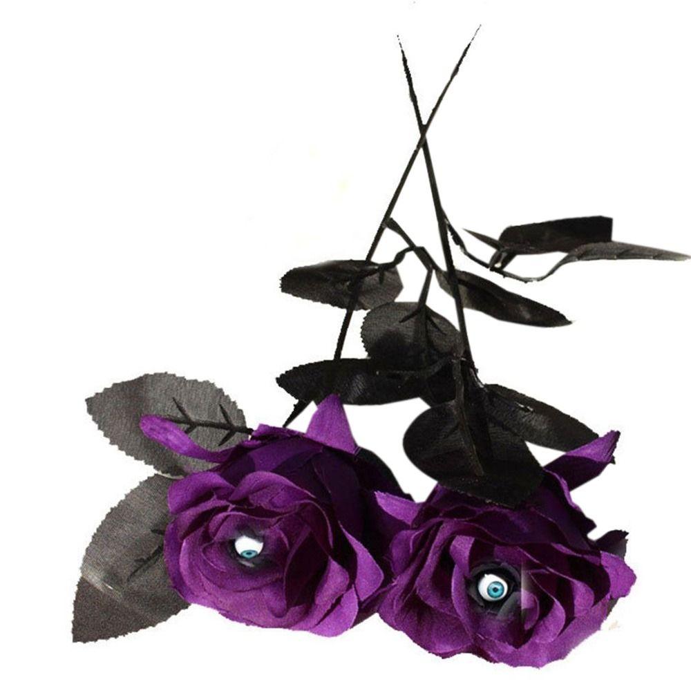 5PCS Photo Props Artificial Rose Flower With Eyeball Halloween Silk Flower Fake Flower  Halloween