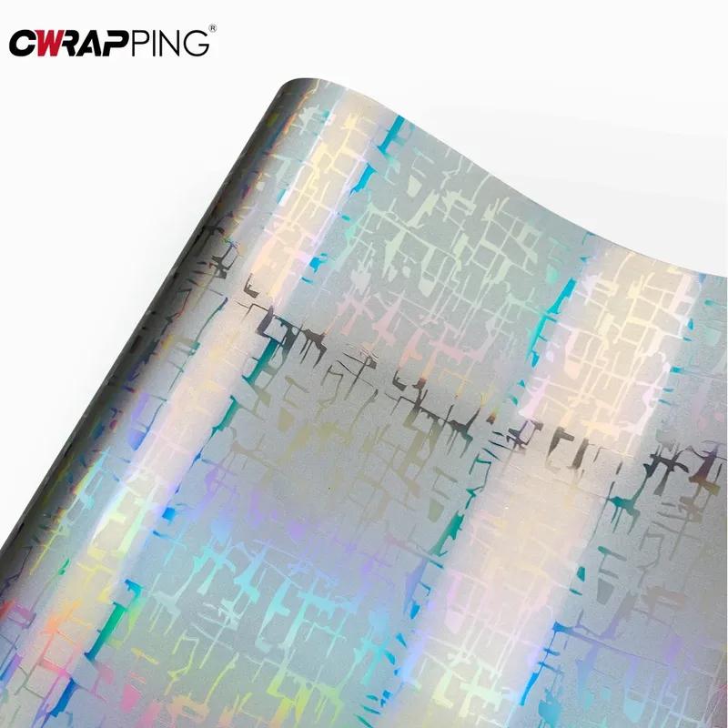 Glossy Silver Aircraft Pattern Carbon Fiber Waterproof Vinyl Stickers for Car and Motorcycle Wrap Color Change and Protection