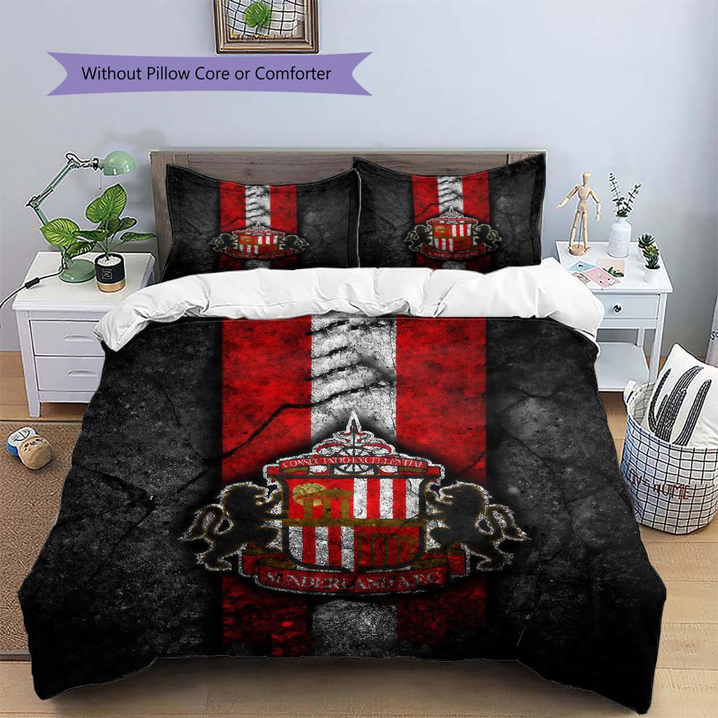 Sunderland A.F Pattern Bedding,Quilt Set Quilt Cover Pillowcase Home Birthday Gift(1 * Duvet Cover + 2 * Pillowcase, Without Core)