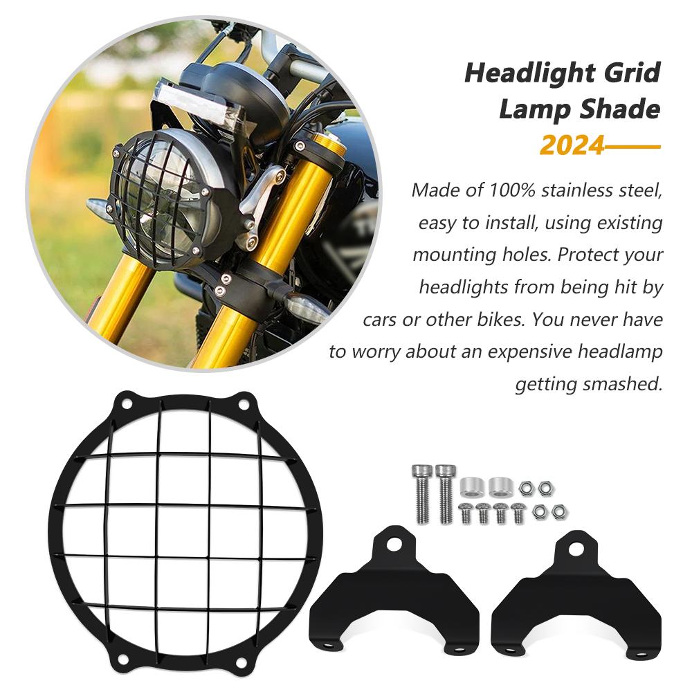 Motorcycle Headlight Protector Speed400 Scrambler400X Headlight Grid Grille Light Cover for Speed 400 Scrambler 400X 2024 Headli