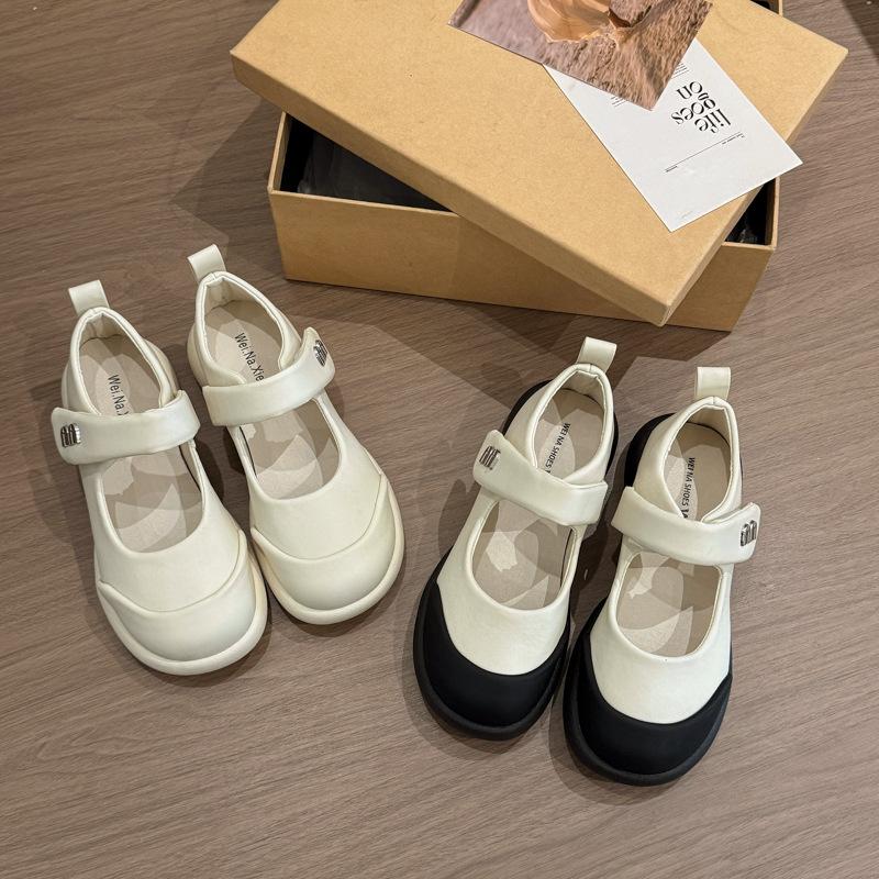 French ugly cute Mary Jane loafers women's 2025 new autumn small fragrance with skirt comfortable cloud puff shoes