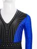 Boys Latin Dance Jumpsuit Color Block Design V Neck Long Sleeve Full Body Leotard Skating Performance Costume