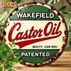 Vintage Retro Wakefield Castor Oil Metal Tin Sign Farmhouse Wall Decor