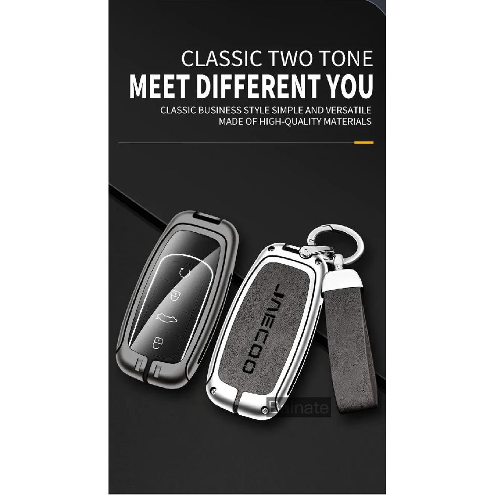 Car Accessories, For Jaecoo j7 Phev 2025 2024 2023, Zinc Alloy Car Key Holder Remote Protector Car Key Cover Zinc Alloy Leather