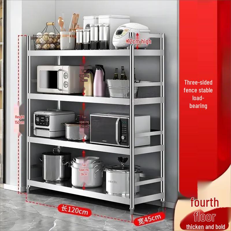 WEZHO Heavy-Duty Stainless Steel Kitchen Storage Rack