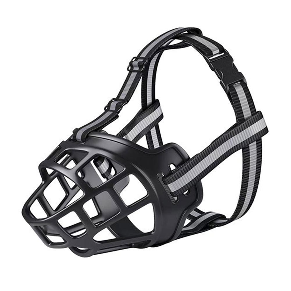 Anti-Biting Dog Mouth Cover With Reflective Strip Adjustable Dog Muzzle Anti-barking Mask Soft Rubber Can Drink Water Dog Accessories