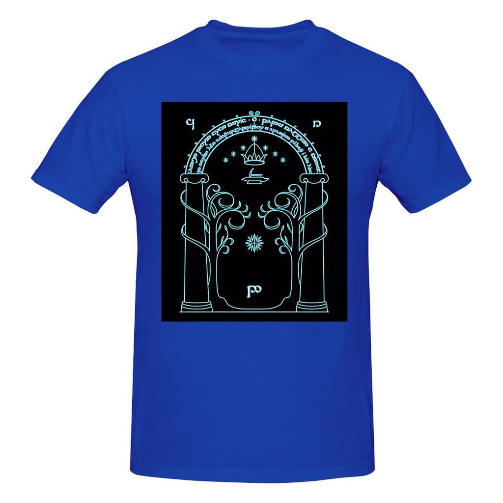 Gate To Moria Light Blue Vintage Tshirt Artistic And Minimalist Bright Colors Tees