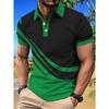Summer New Casual Men's 3D High-quality Short Sleeved Button Polo Shirt