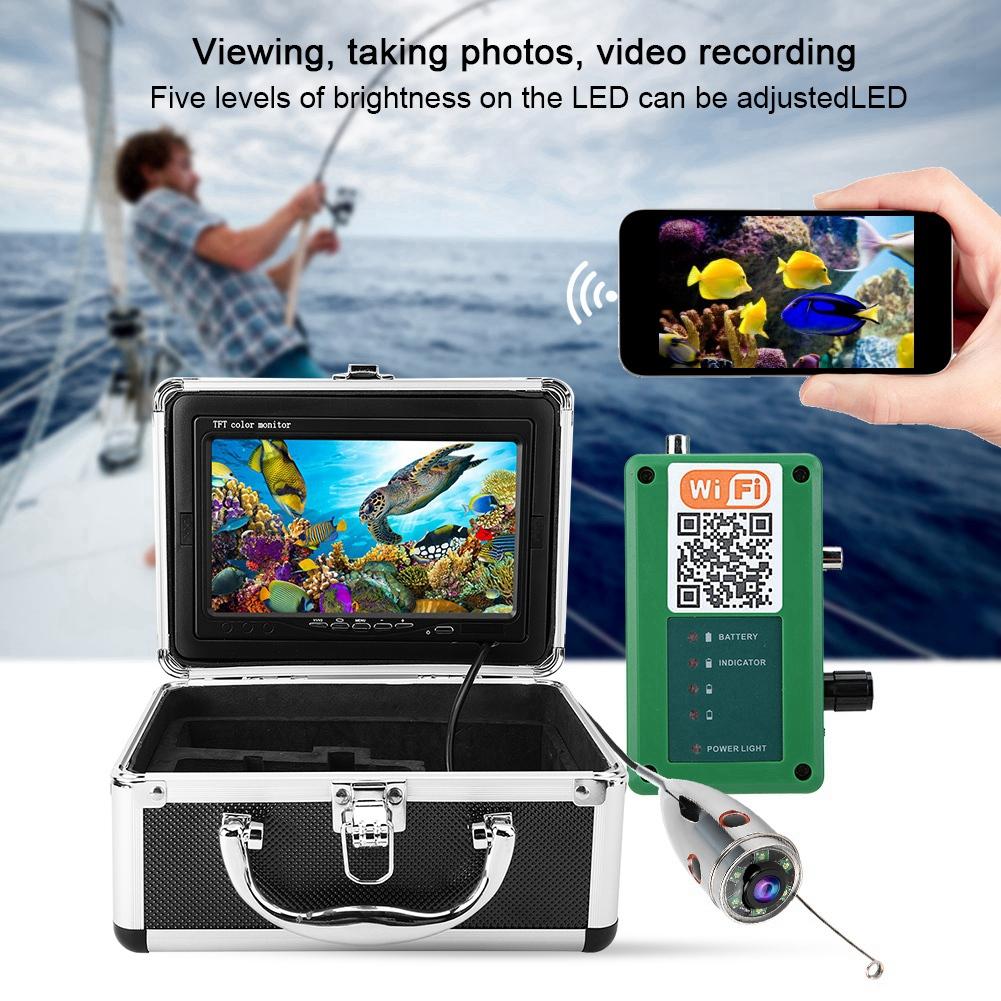 7in TFT Wifi CMOS 1000TVL Underwater Video IR Camera Monitor IP68 65.6ft