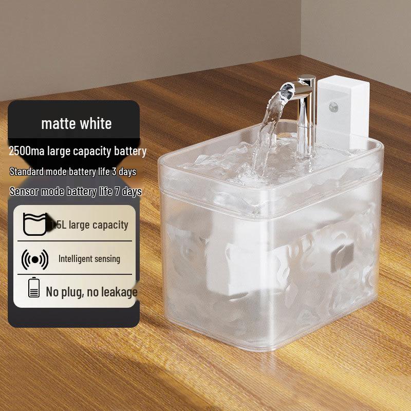 Smart Cat Water Fountain with Automatic Filtration and Large Capacity