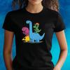 T-Shirt Women Dino Gang, Colorful Motif Cotton Size S To 3XLWill Open In a New Window or Tab