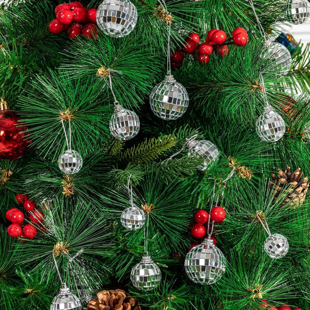 3-24Pcs Mirror Disco Ball Christmas Ball Ornament Set Xmas Tree Hanging Pendant Merry Christmas Decoration for Home New Year Gif