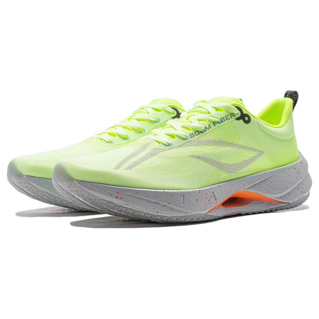 New LiNing Super Light 21 Cushioning Anti-Slip Wear-Resistant Breathability Low-Top Running Shoes Men's Yellow Green ARBU001-2