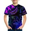 Game Console Themed Colorful Printed Fashionable Cool Boy T-shirt Creative Colorful Soft Comfortable Children's Short Sleeved T-shirt