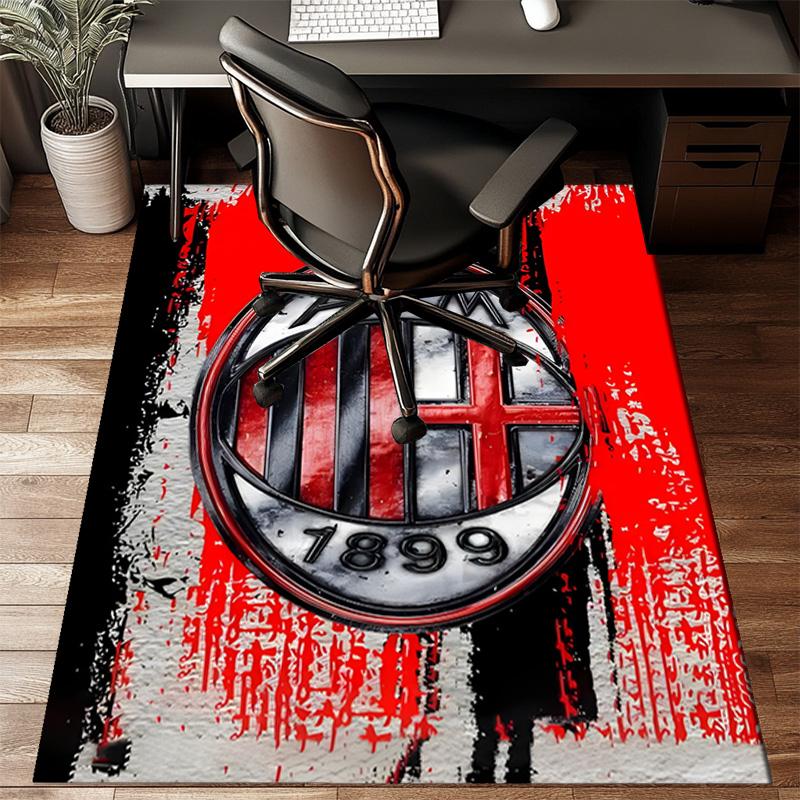 Milan Football club Printed Office Carpet Chair Cushion  Entryway Rug, Rugs for Living Room, Bedroom Christmas gifts