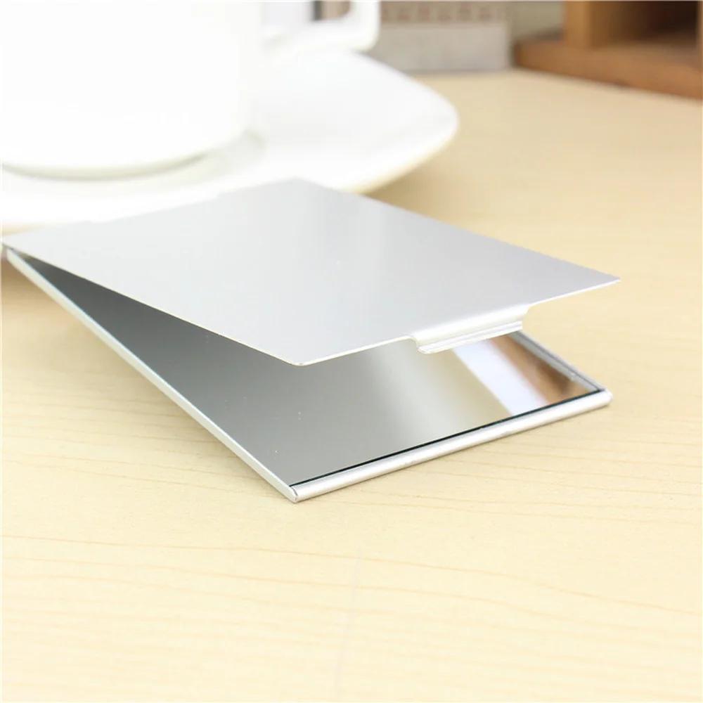 New Aluminum Folding Mirror Mini Portable Makeup Mirror Standing Small Mirror Vanity Foldable Compact Pocket Cosmetics Tools