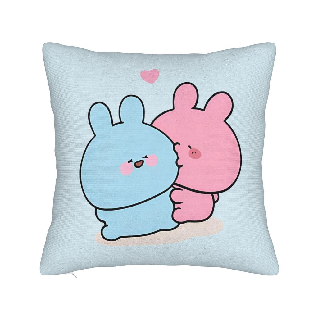 Rabbit Asamimichaan Cute Asamimi Square Pillow Case Polyester Decorative Pillow Fashion Pillowcase