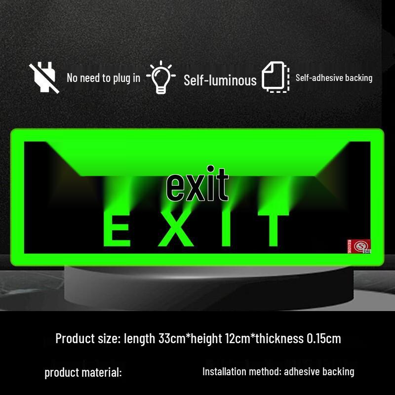 Self-Luminous Safety Exit Sign
