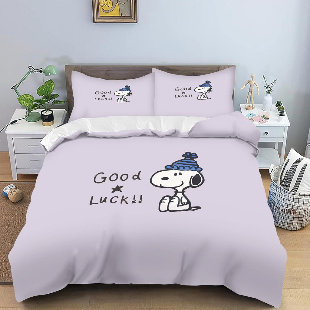 Snoopy Quilt Cover for Teen Kids Bedroom Skin-Friendly Breathable Cute Printed Comforter Warmth Bedding Cartoon New Design