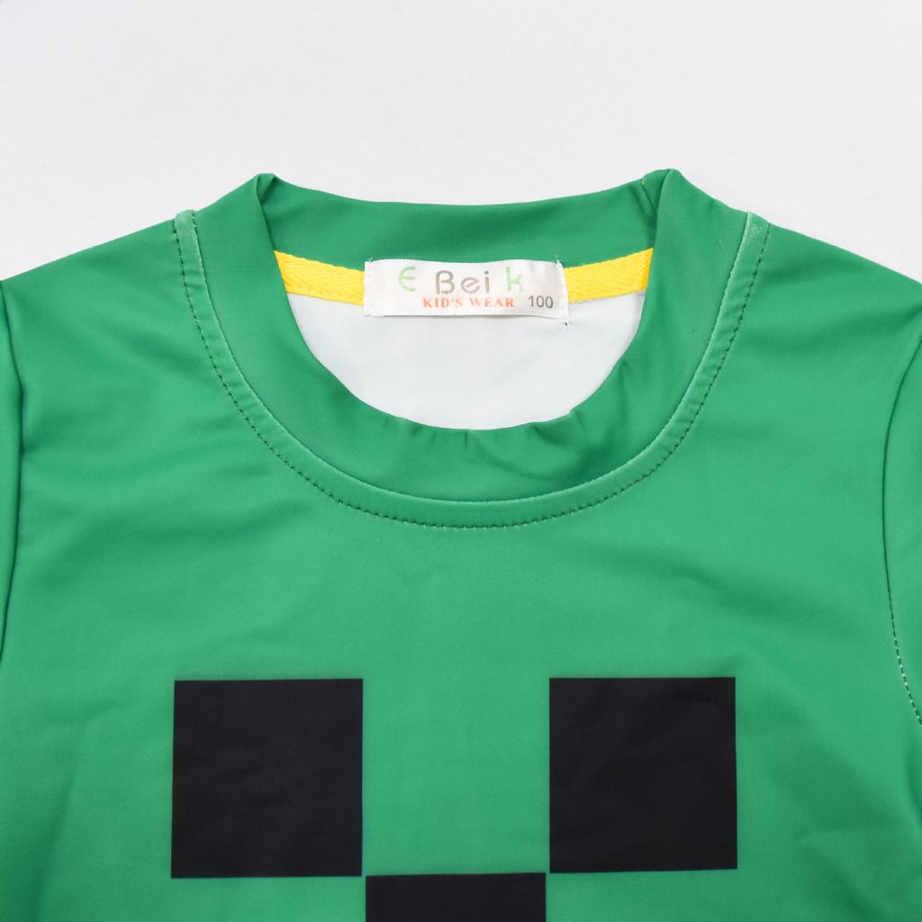 Minecraft Kids Swimsuit 3-Piece Set Boys Girls Beach Bathing Suit UV Protection Rash Guard