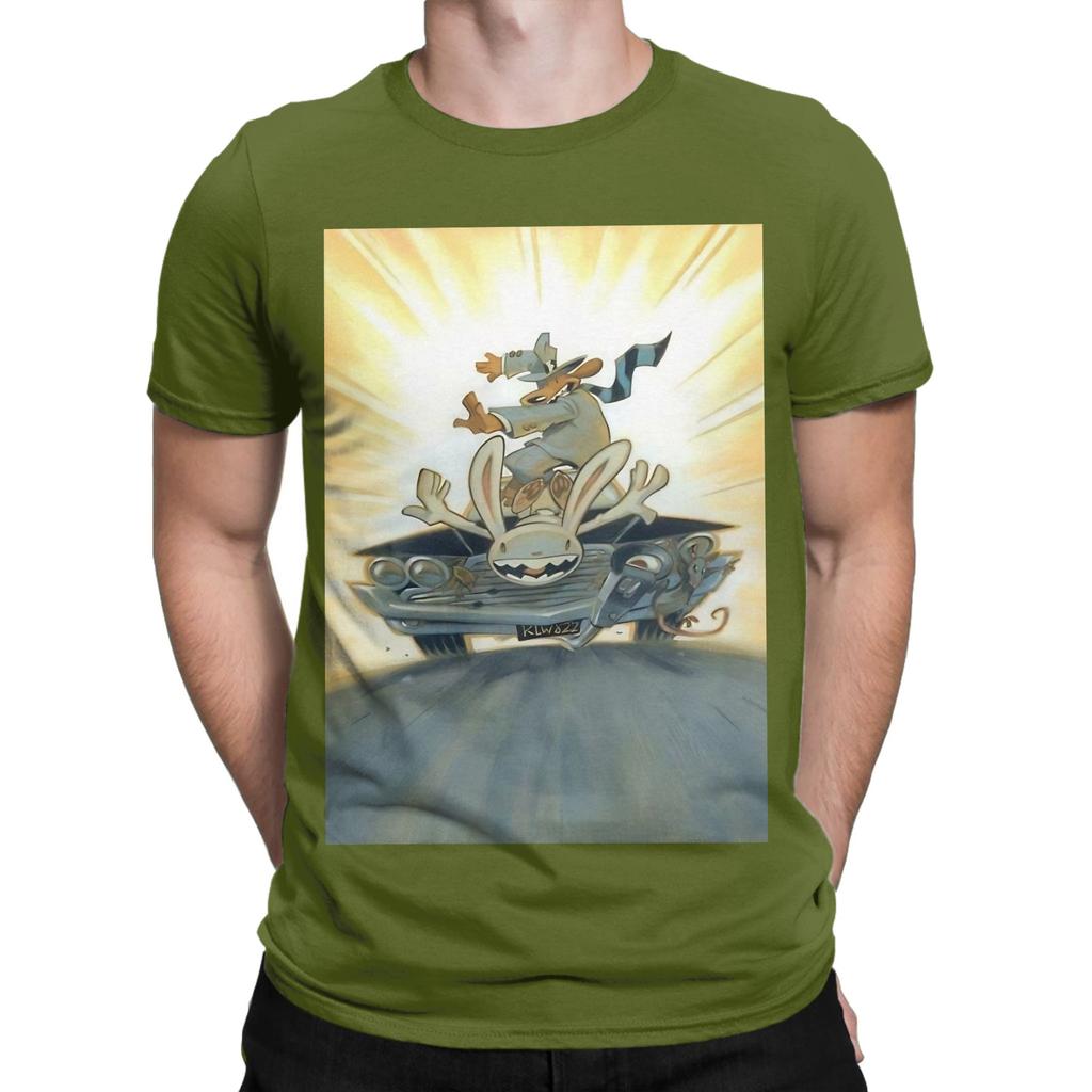 Sam And Max Hit The Road Paintng Graphic Funny 100 Cotton Tshirt Sam And Max Hit The Road Tees Tops For Unisex