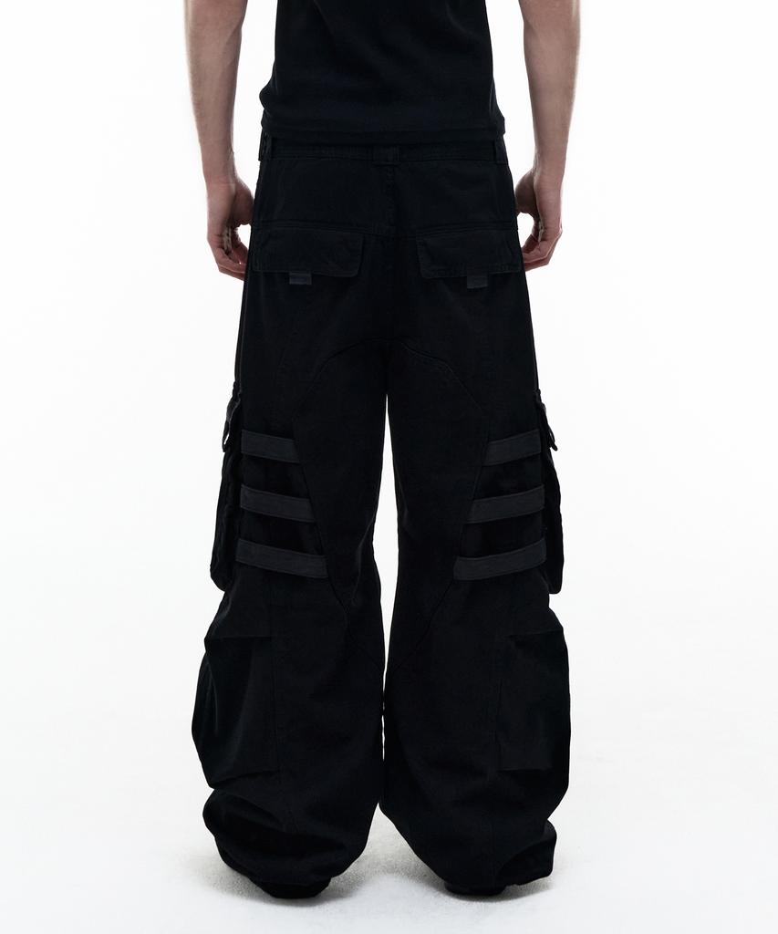 Opeoseu0012 Op. 08 Bind Curved Cargo Pants Black