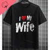 Moglie Felice Vita Felice Slogan Divertente Modello Maglietta Puro Cotone Girocollo Casual Manica Corta Magliette Per Unisex Stile Umoristico T-shirt