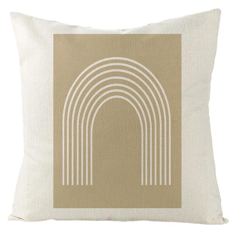 Nordic Abstract Linen Pillowcase Home Sofa Bedside Cushion Pillowcase 45x45cm Home Fashion Art Painting Printed Pillow Case