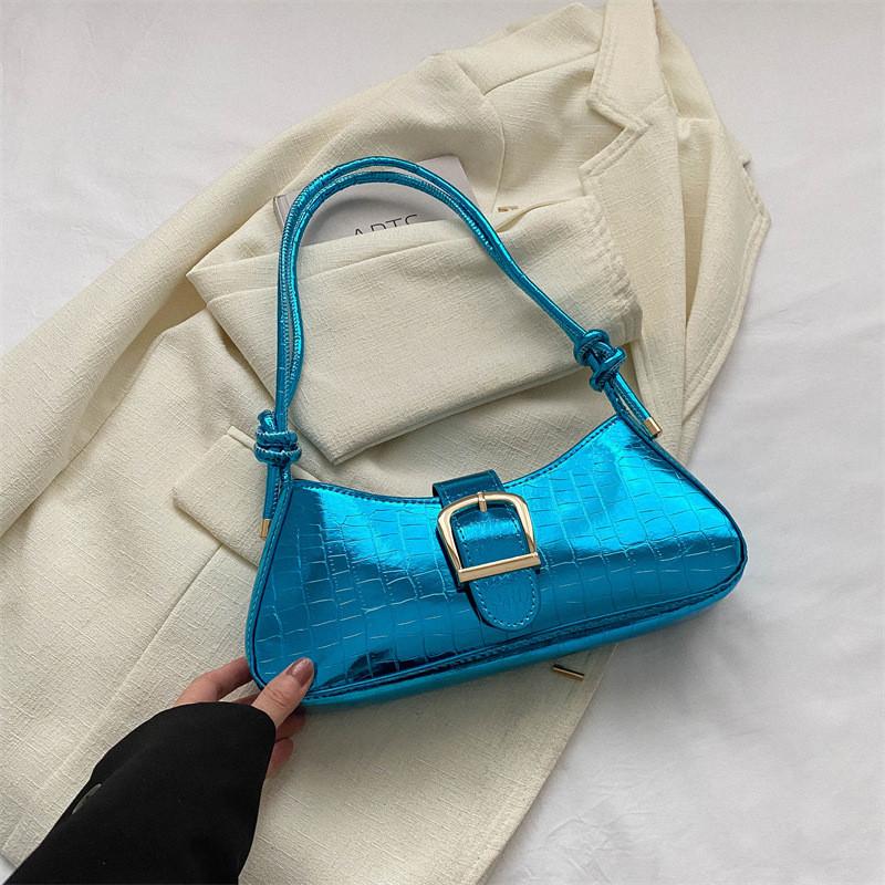 Универсальная Сумка-багет в Ретро-стиле Для Женщин Доступна В Нескольких Цветах Для Повседневной Моды светло-синий