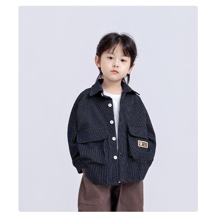 Boys' Stylish Long-Sleeve Turn-Down Collar Shirt - 2025 Spring/Autumn Collection