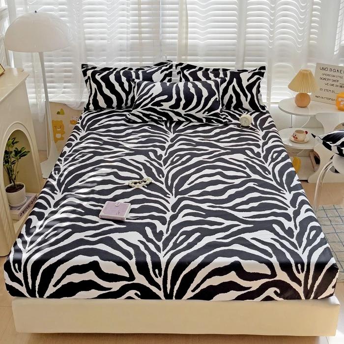 

1PC Washed Cotton Fitted Sheet Non Slip Fitted Sheet Elastic Band Around Mattress Cover Bed Cover and Pillowcase 120x200cmx25cm 1pcs