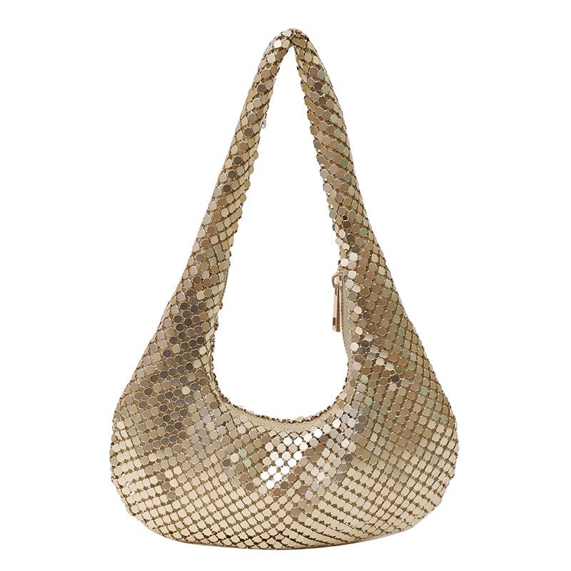 

Internet celebrity armpit bag new 2025 European and American fashion retro shoulder bag ins women s personality dumpling bag pu золотой