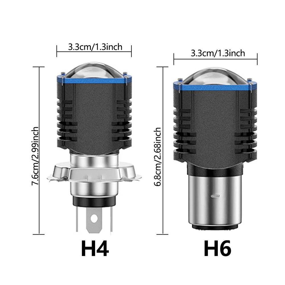 H4 LED Motorcycle Headlight Bulbs BA20D H6 Hi Low Beam Moto Light 3570 CSP Dual Color White Yellow Scooter Fog Lamp DC 12V 80V