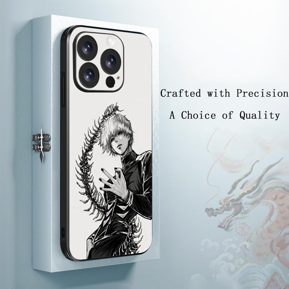 

Pop Hot Tokyo Ghoul anime pattern Phone Case For iPhone 17 16 e 15 14 13 12 Plus Mini Pro Max Soft black Shockproof Cover iPhone 13 Pro