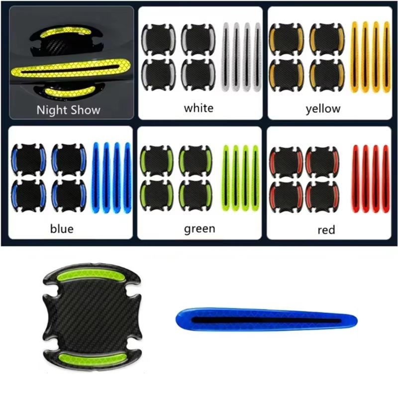 High Visibility Reflective Car Handle Protectors with Grip Texture Multipurpose Auto Door Handle 8pcs for Night Safety