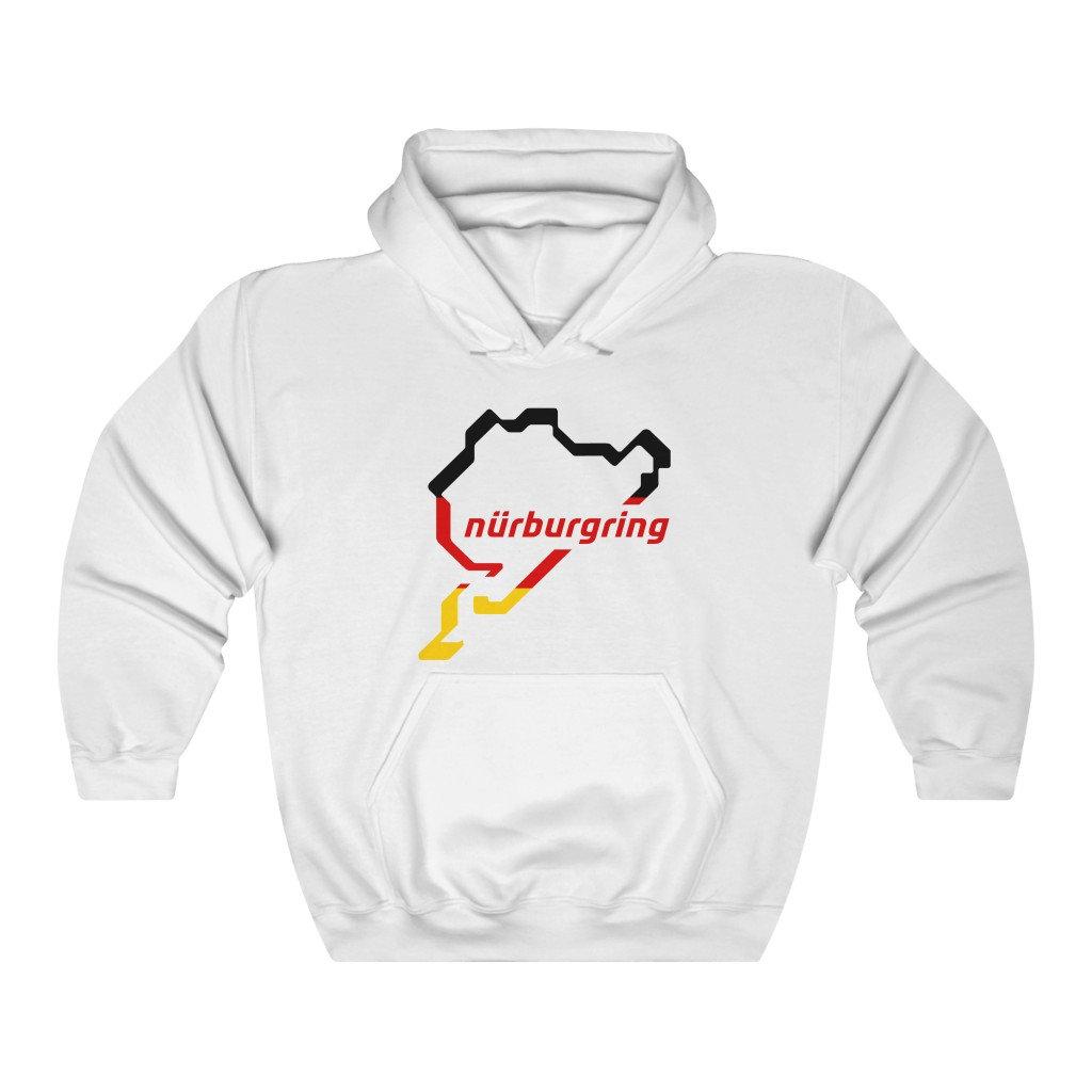 Nurburgring Circuit Logo White Hoodie Sweatshirt Size S to 2XL