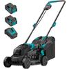 Electric Lawn Mower with Brushless Motor, 20V 13 Inch Cordless Lawn Mower with 5-Position Cutting Height Adjustment, 2x4.0Ah