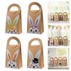 Pack of 10 Easters Sturdy Paper Gifts Bags with Rabbit Designs Portable for Party Supplies and Holiday Decorations