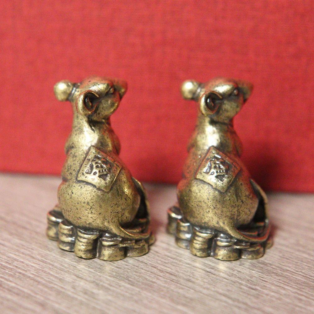 Chinese Zodiac Mouse Figurines Traditional Mouse Love Corn Ornaments Rat Miniatures Home