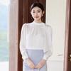 Women's Professional White Long-Sleeve Shirt