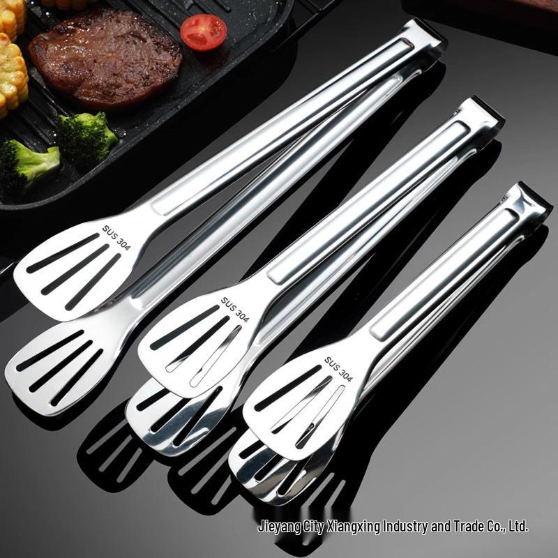 304 Stainless Steel Kitchen Tongs: Multi-Purpose for Grilling, Baking, and Pan-Frying