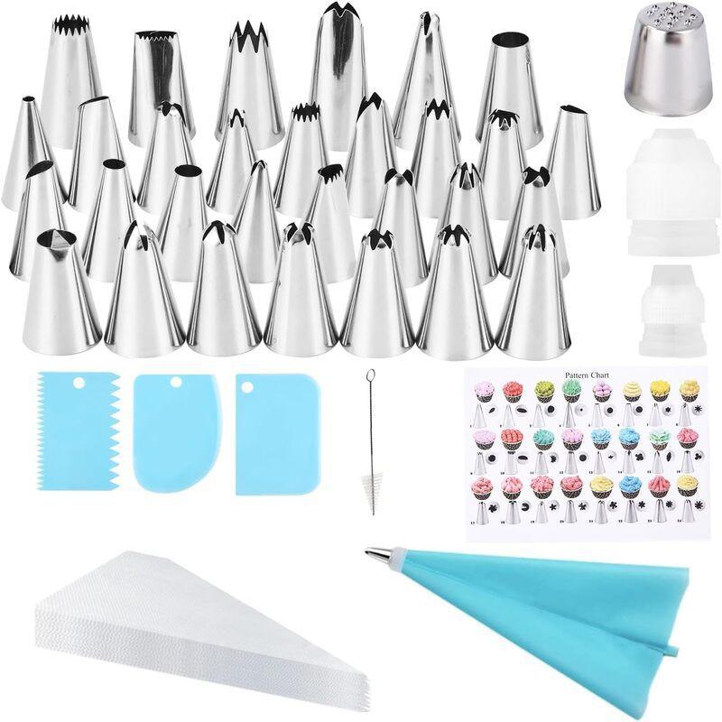 33-Piece Piping Tip Set With Pastry Bag Silicone Cupcake Liners Cake Decorating Baking Supplies