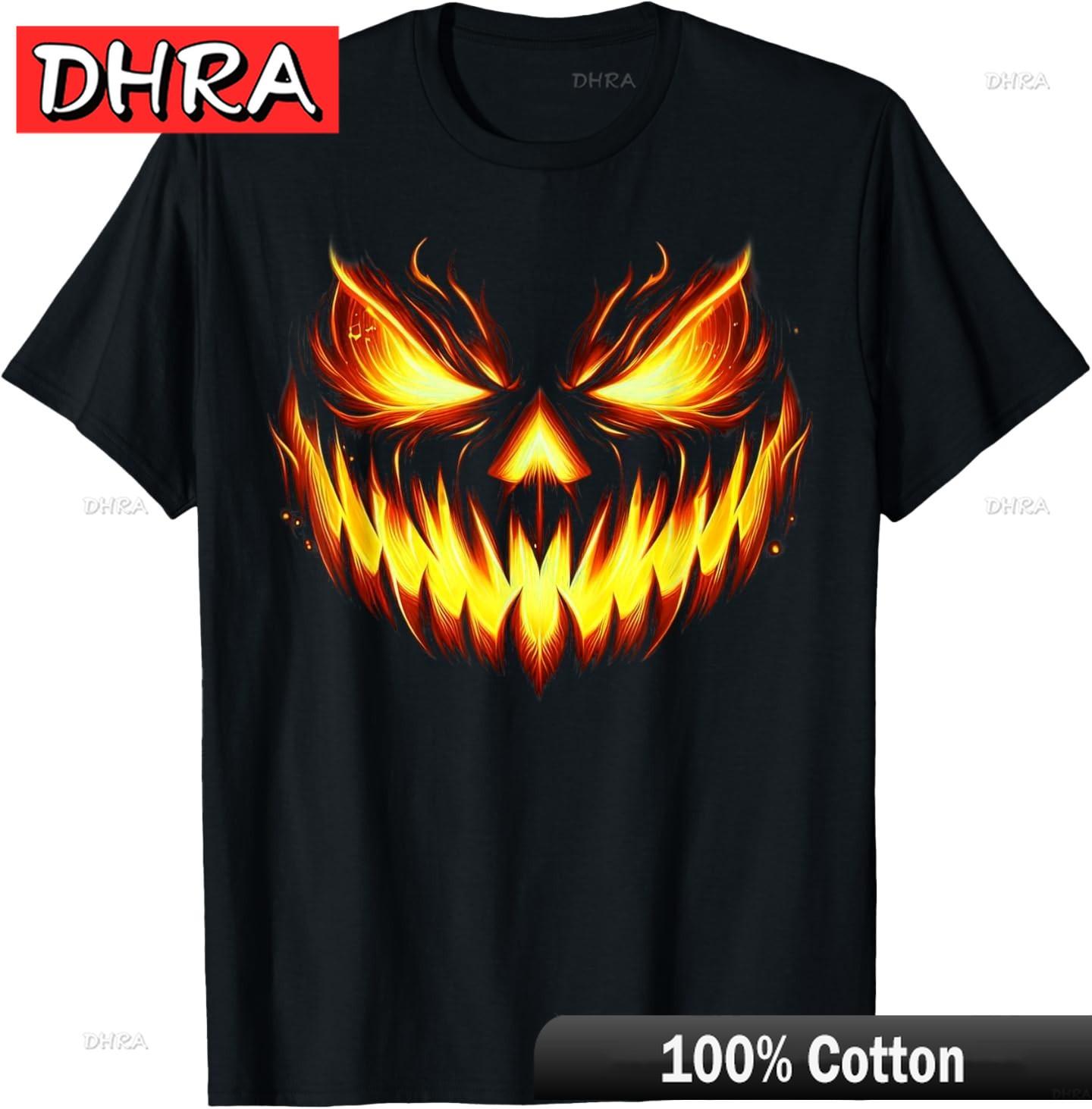 Scary Jack O Lantern Carved Pumpkin Face Halloween Costume TShirt Tops Cool Punk Cool Clothing Tshirts for Unisex TShirt Women S
