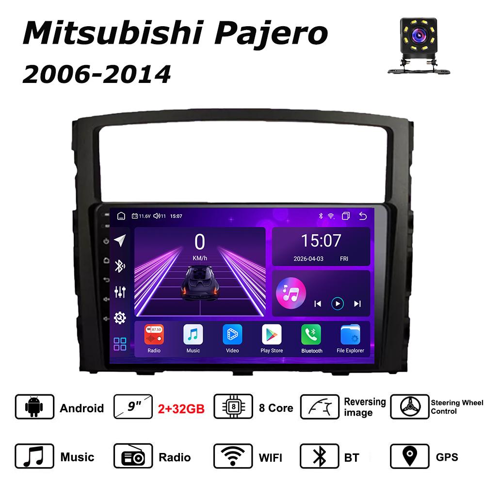 Android Car-Play Car Radio For Mitsubishi Pajero 2006-2014 Multimedia Player Head Unit Stereo GPS Navigation BT WIFI,8 CORE ,2+32GB