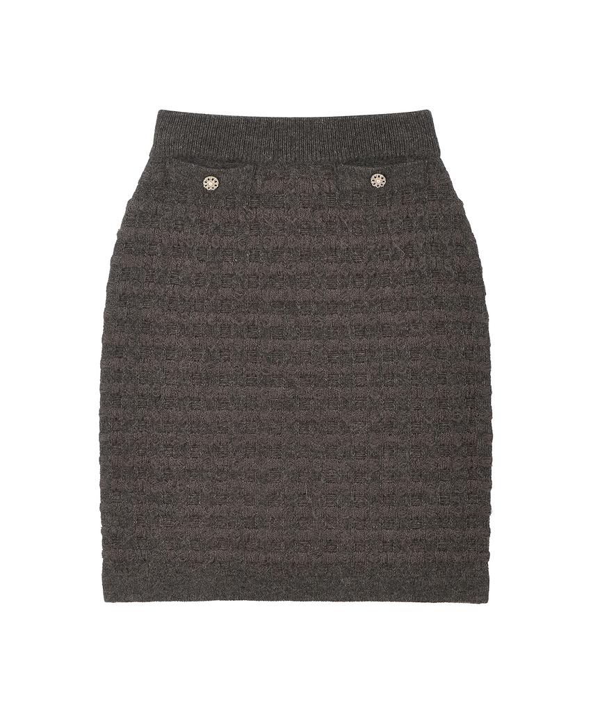 Rene J Tweed Midi Knit Skirt