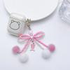 Bowknot Plush Ball Hanging Pendant Portable Y2K Hanging Lanyard Sweet Cool Phone Strap Bag Decoration for Girls Women