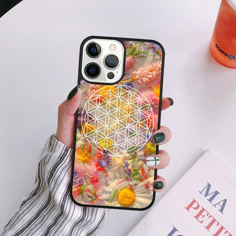 Flower Of Life In Lotus Pastel Golds Phone Case For iPhone 17 Air 16 15 14 13 12 11 Pro Max Plus Max Cover coque
