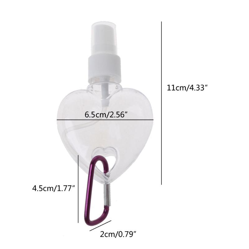 50ml Travel Bottle,Plastic Spray Bottles Keychain for Hand Sanitizer Conditioner Toiletry,Empty Refillable Container